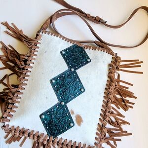 SHYANNE Crossbody Bag with Brown Fringe